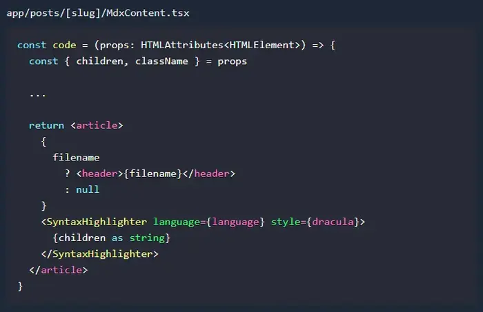 Bloque de código con filename